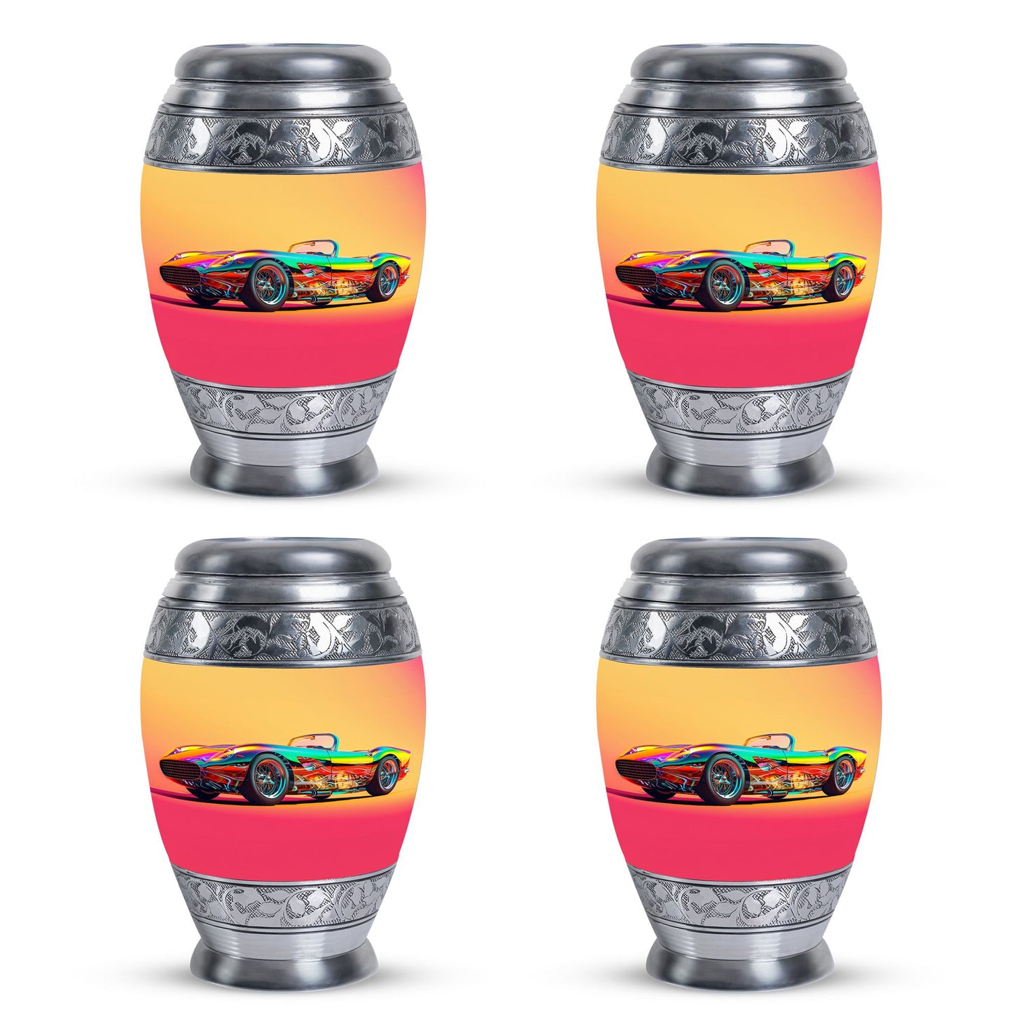 Colorful Personalized Car Cremation Urn for Dad - 10-inch, 200 cu in - Yatskia