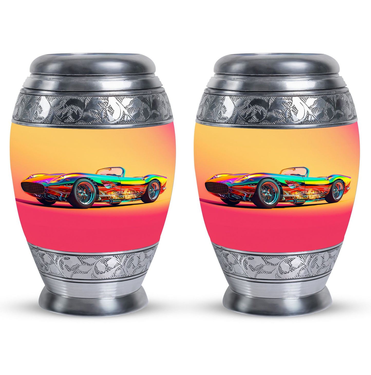 Colorful Personalized Car Cremation Urn for Dad - 10-inch, 200 cu in - Yatskia