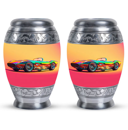 Colorful Personalized Car Cremation Urn for Dad - 10-inch, 200 cu in - Yatskia