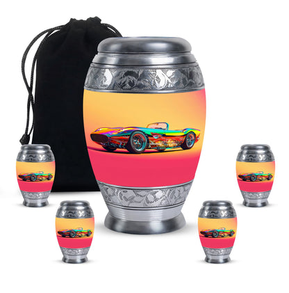 Colorful Personalized Car Cremation Urn for Dad - 10-inch, 200 cu in - Yatskia