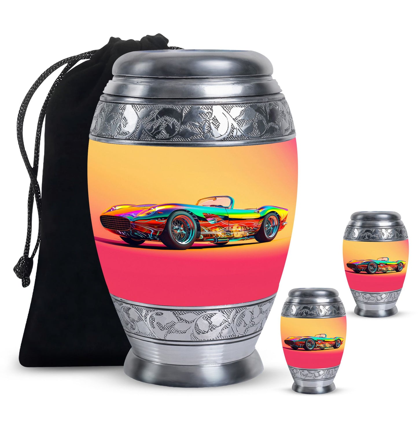 Colorful Personalized Car Cremation Urn for Dad - 10-inch, 200 cu in - Yatskia