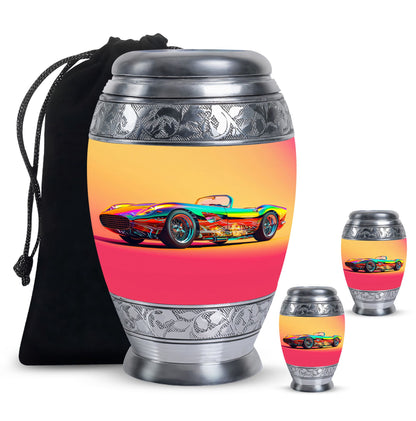 Colorful Personalized Car Cremation Urn for Dad - 10-inch, 200 cu in - Yatskia