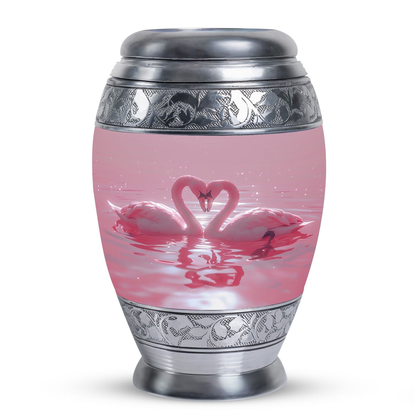 Pink Personalized Bird Memorial Urn for Human Ashes - 10-inch, 200 cu in - Yatskia