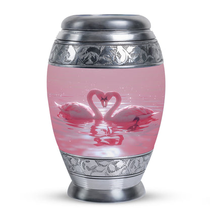 Pink Personalized Bird Memorial Urn for Human Ashes - 10-inch, 200 cu in - Yatskia