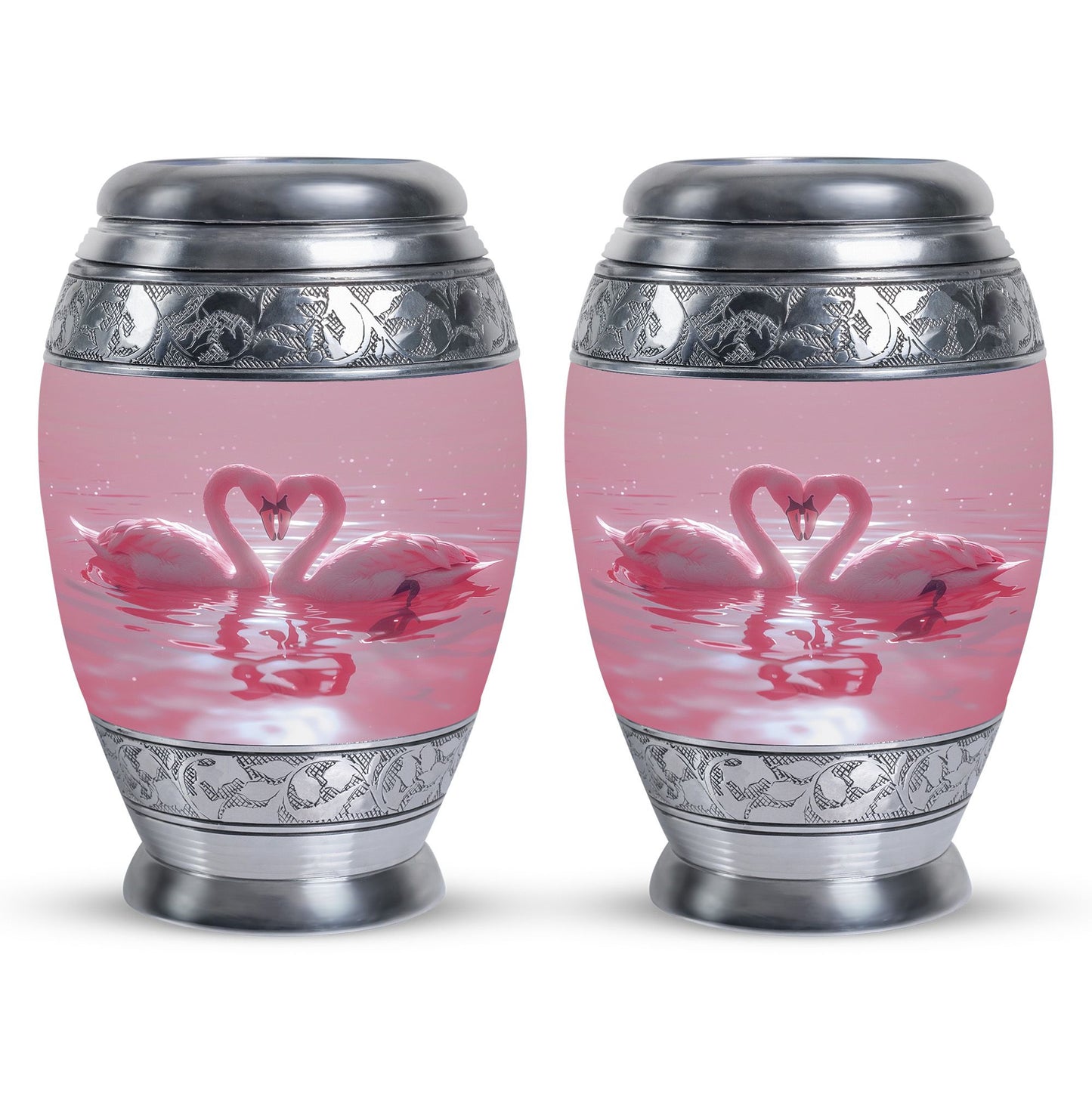Pink Personalized Bird Memorial Urn for Human Ashes - 10-inch, 200 cu in - Yatskia