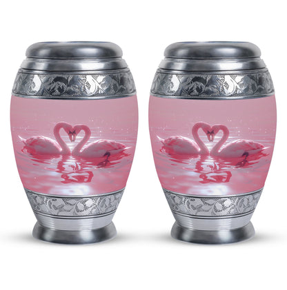 Pink Personalized Bird Memorial Urn for Human Ashes - 10-inch, 200 cu in - Yatskia