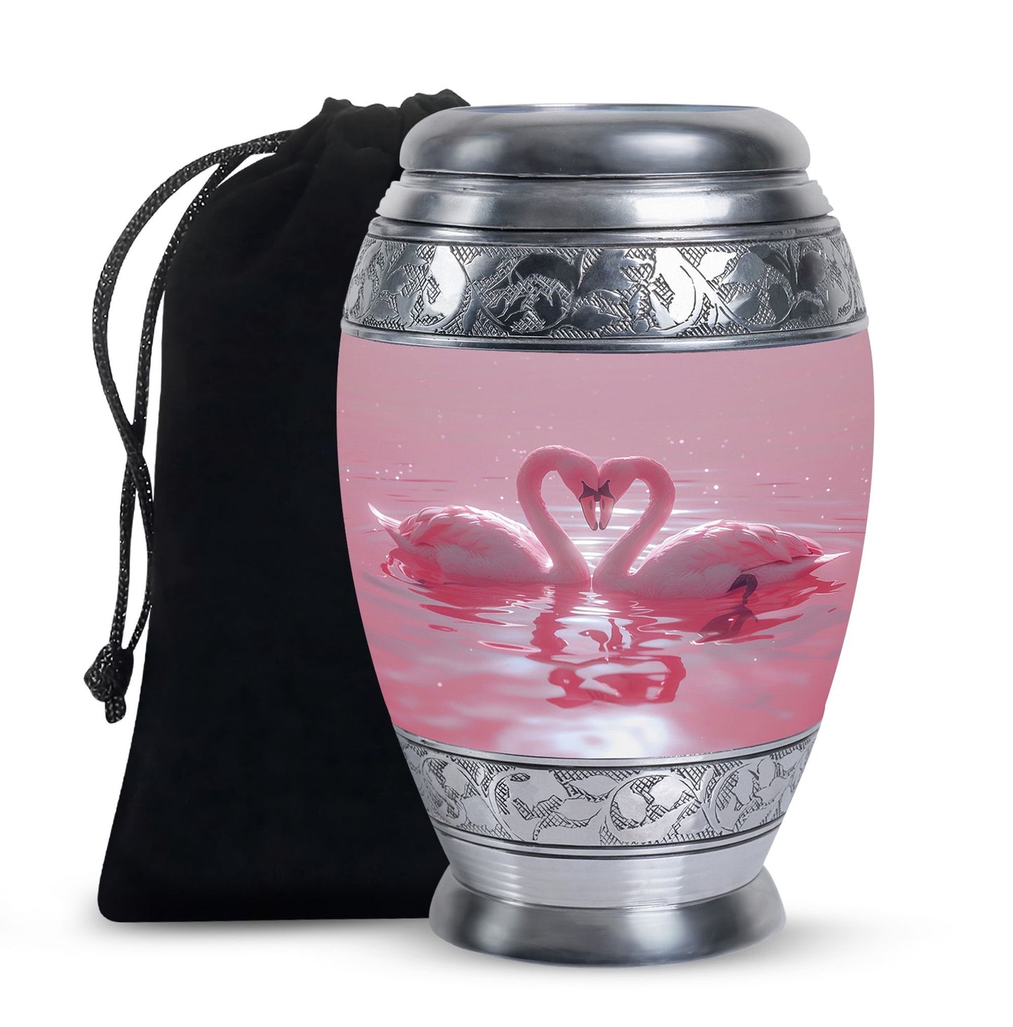 Pink Personalized Bird Memorial Urn for Human Ashes - 10-inch, 200 cu in - Yatskia