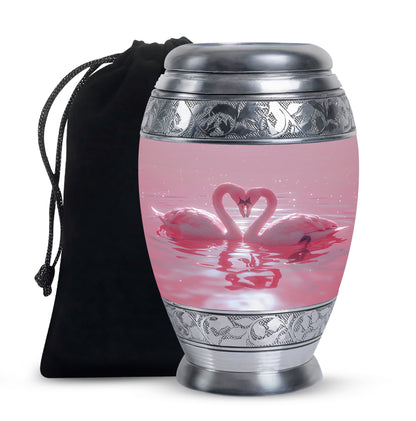 Pink Personalized Bird Memorial Urn for Human Ashes - 10-inch, 200 cu in - Yatskia