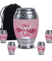 Pink Couple Swan Urn for Ashes – Beautiful Love-Themed Memorial Urn
