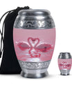 Pink Couple Swan Urn for Ashes – Beautiful Love-Themed Memorial Urn