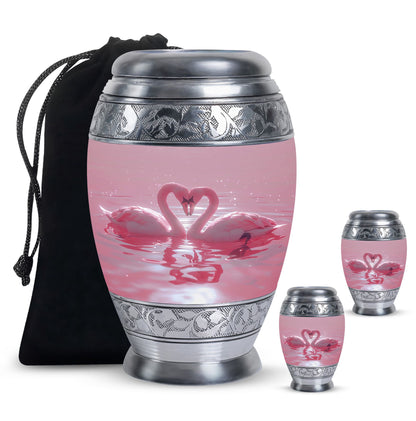 Pink Personalized Bird Memorial Urn for Human Ashes - 10-inch, 200 cu in - Yatskia
