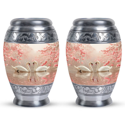 Personalized Swan Cremation Urn for Human Ashes - 10-inch, 200 cu in - Yatskia