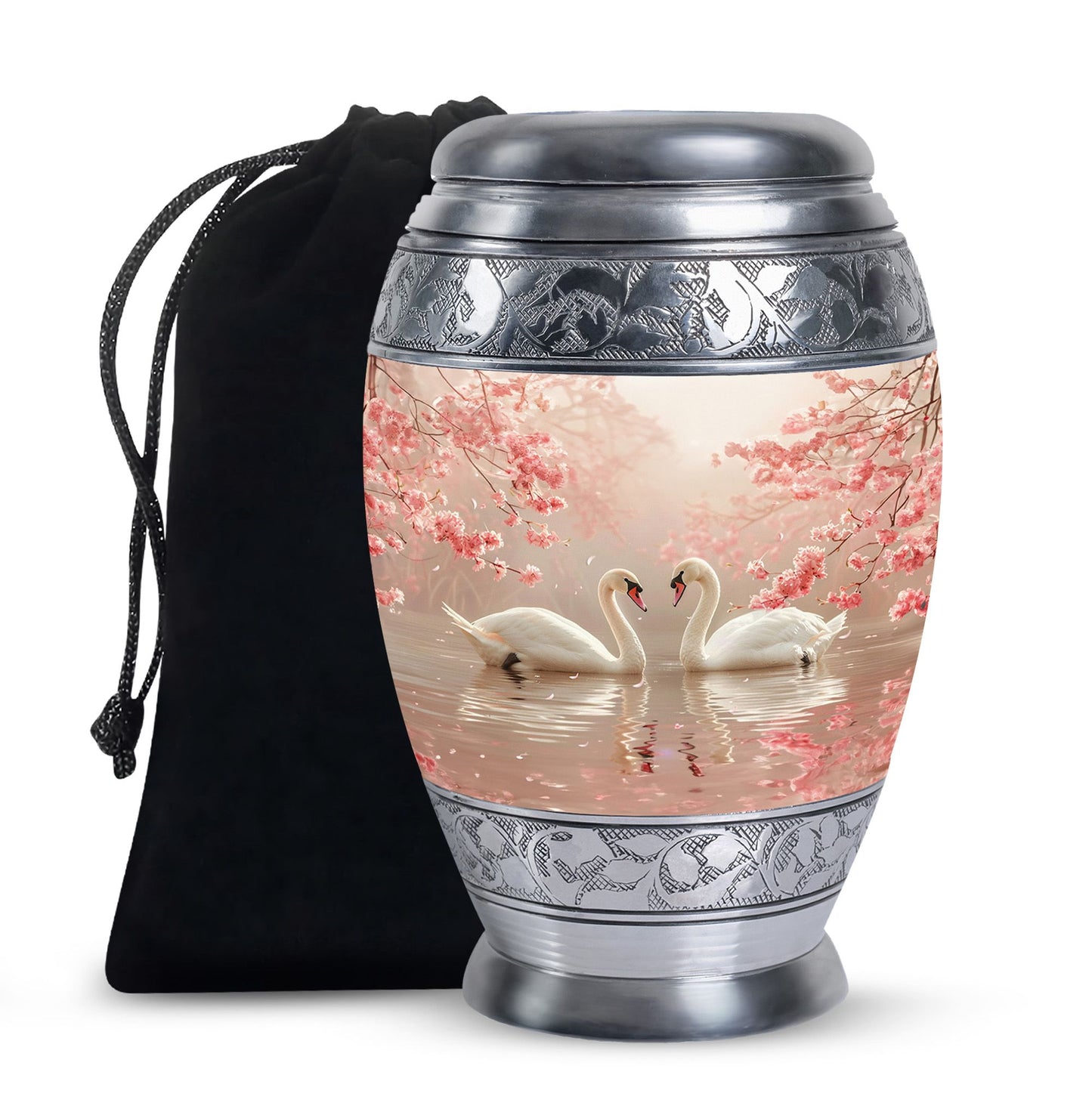 Personalized Swan Cremation Urn for Human Ashes - 10-inch, 200 cu in - Yatskia