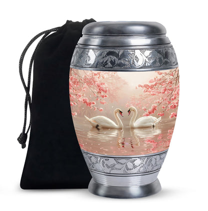Personalized Swan Cremation Urn for Human Ashes - 10-inch, 200 cu in - Yatskia