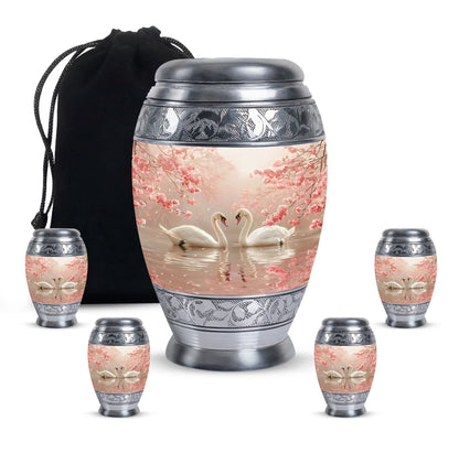 Personalized Swan Cremation Urn for Human Ashes - 10-inch, 200 cu in - Yatskia