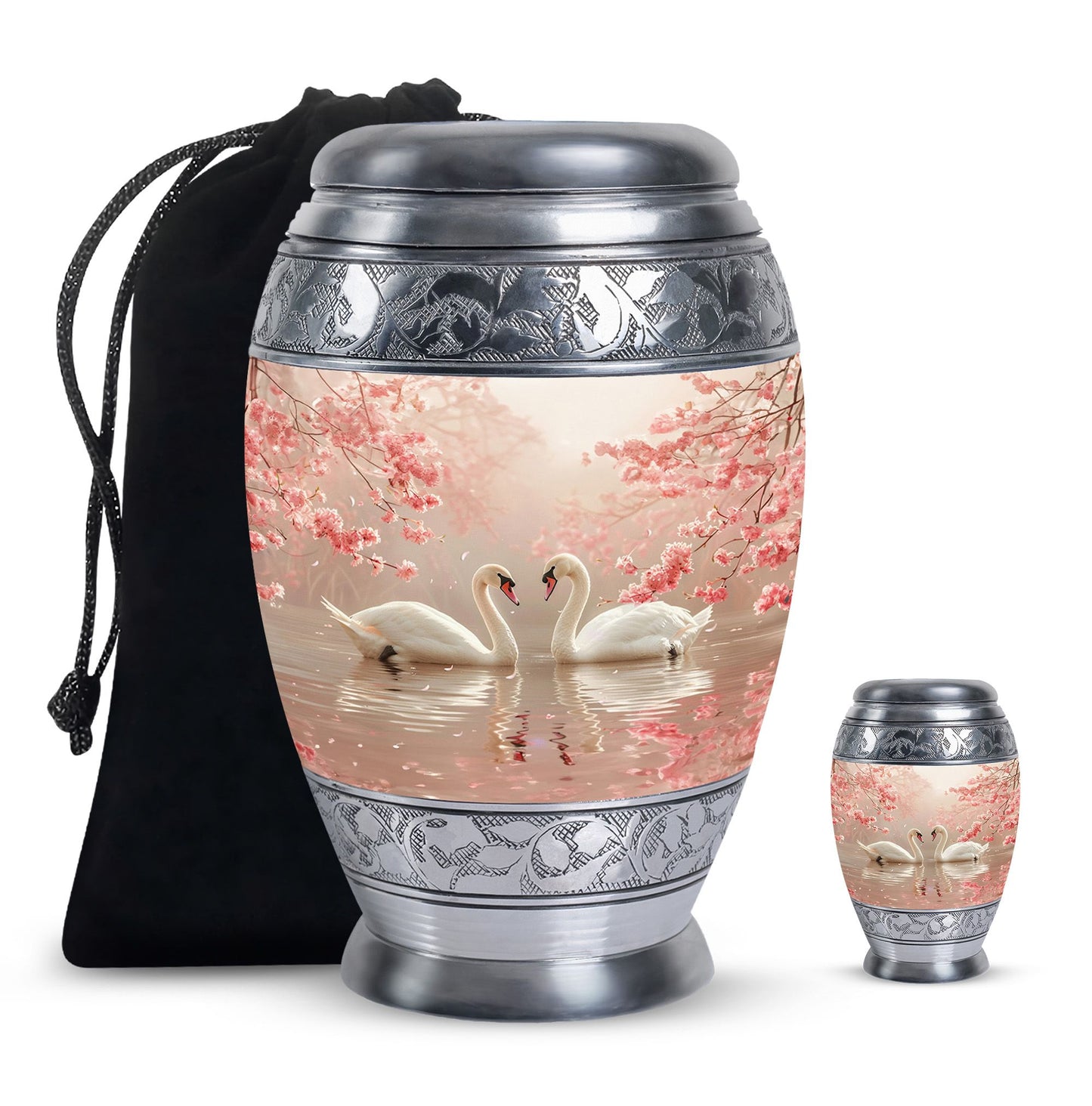 Personalized Swan Cremation Urn for Human Ashes - 10-inch, 200 cu in - Yatskia