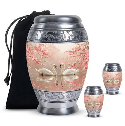Personalized Swan Cremation Urn for Human Ashes - 10-inch, 200 cu in - Yatskia