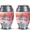 Elegant White Swan Urn – Pink Cherry Blossom Design For Human Ashes