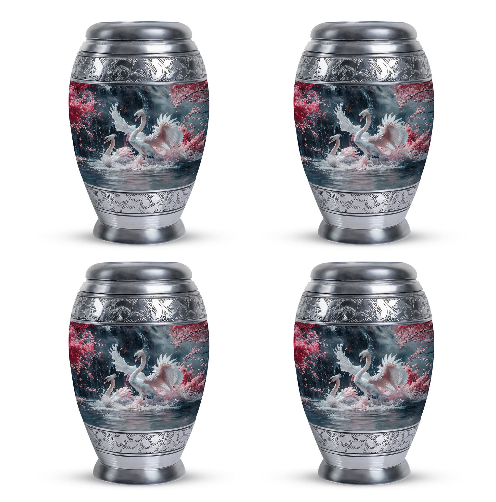 White Swan Funeral Urn - Large Urns For Human Ashes Adult Female