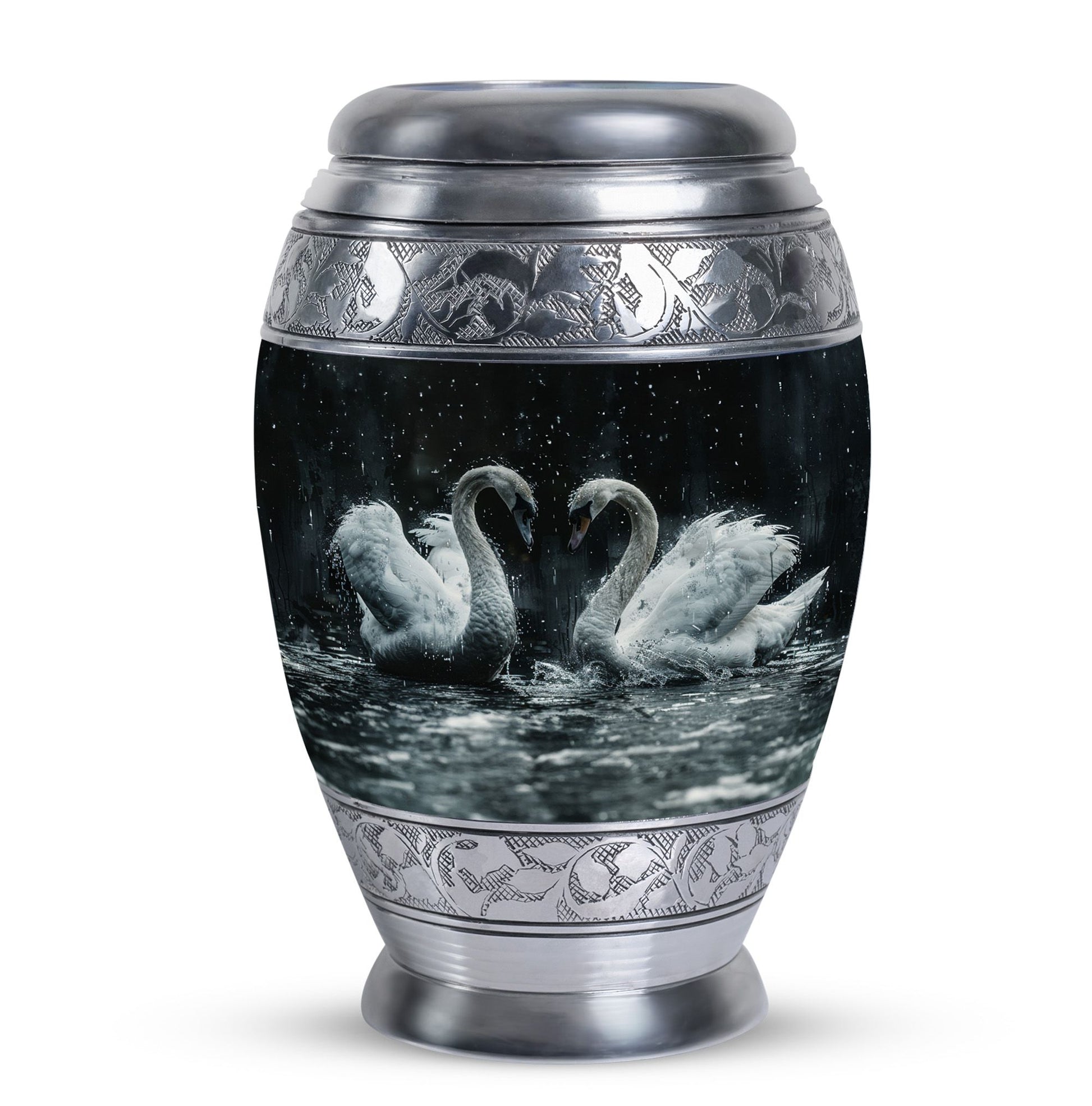 Double Swan Cremation Urns For Human Ashes - Memorial Urn for Mom and Dad