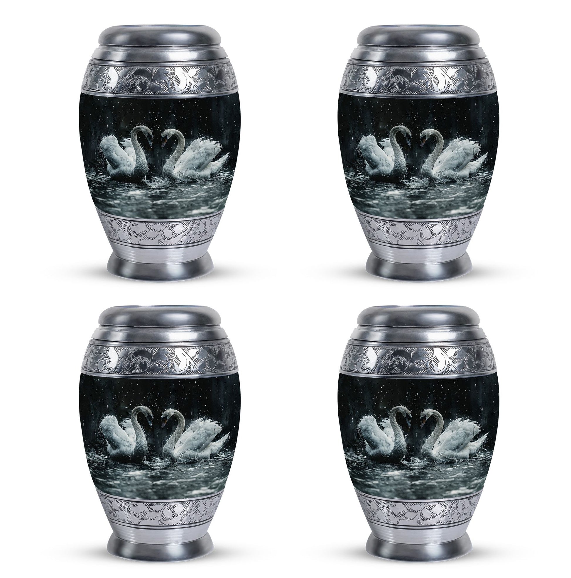 Double Swan Cremation Urns For Human Ashes - Memorial Urn for Mom and Dad