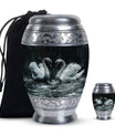 Double Swan Cremation Urns For Human Ashes - Memorial Urn for Mom and Dad