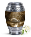 Golden Light Swan Cremation Urn for Human Ashes  - Memorial Urn for Adults