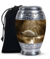 Golden Light Swan Cremation Urn for Human Ashes  - Memorial Urn for Adults