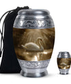 Golden Light Swan Cremation Urn for Human Ashes  - Memorial Urn for Adults