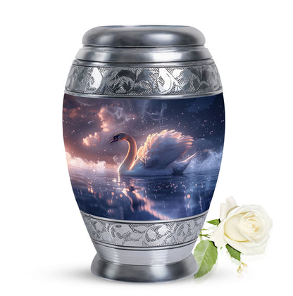 Personalized Swan Cremation Urn for Human Ashes - 10-inch, 200 cu in - Yatskia