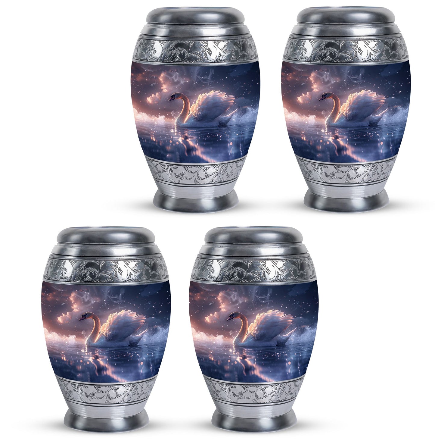 Personalized Swan Cremation Urn for Human Ashes - 10-inch, 200 cu in - Yatskia