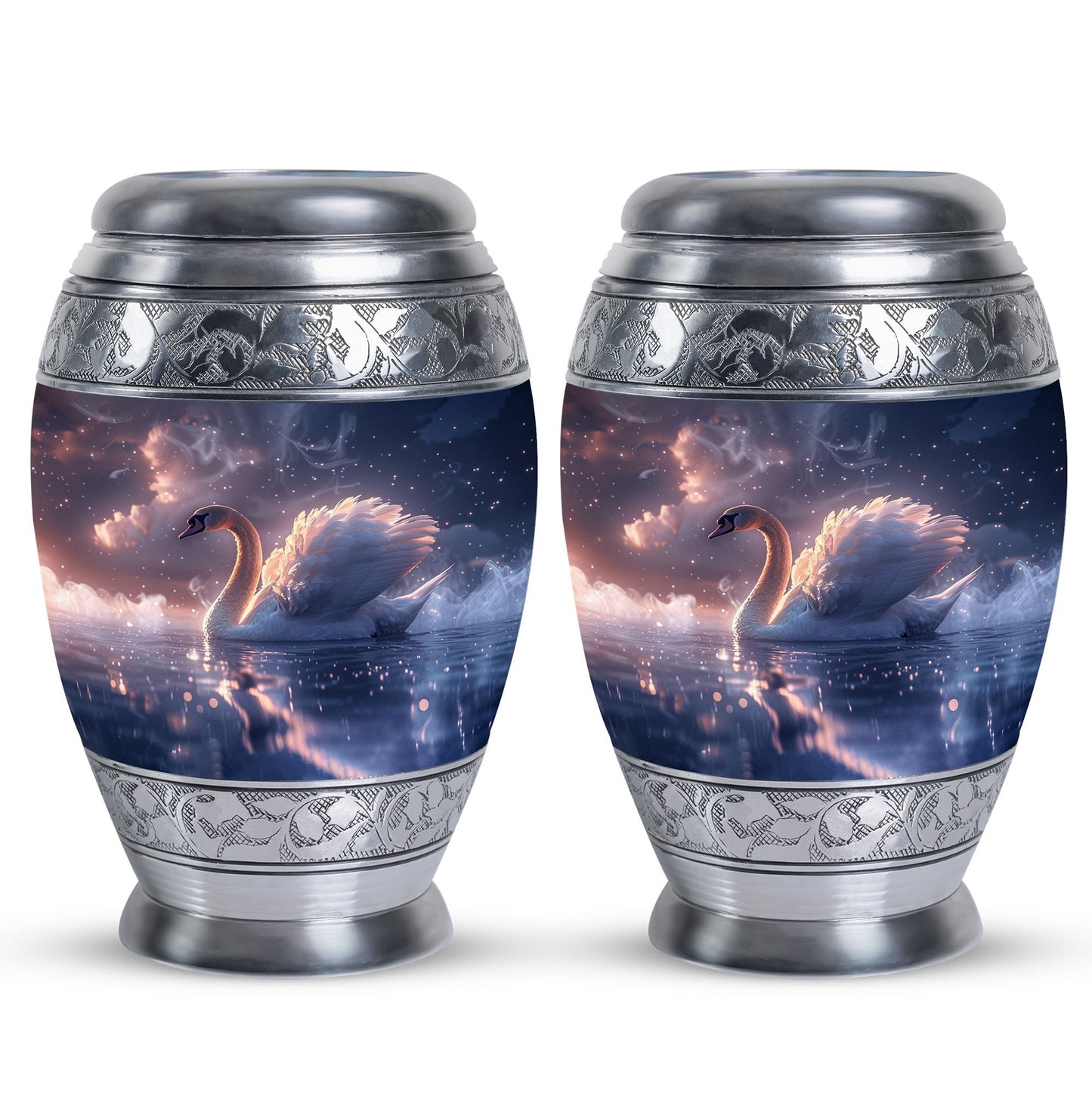 Personalized Swan Cremation Urn for Human Ashes - 10-inch, 200 cu in - Yatskia