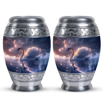 Personalized Swan Cremation Urn for Human Ashes - 10-inch, 200 cu in - Yatskia
