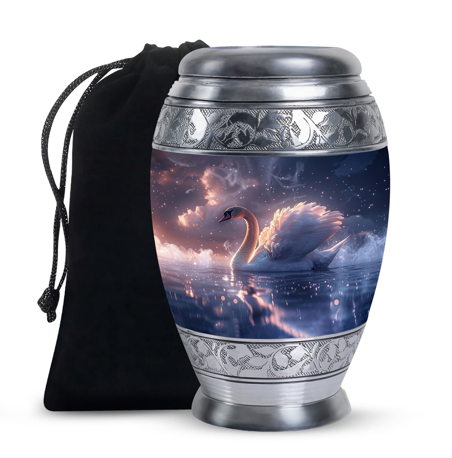 Personalized Swan Cremation Urn for Human Ashes - 10-inch, 200 cu in - Yatskia