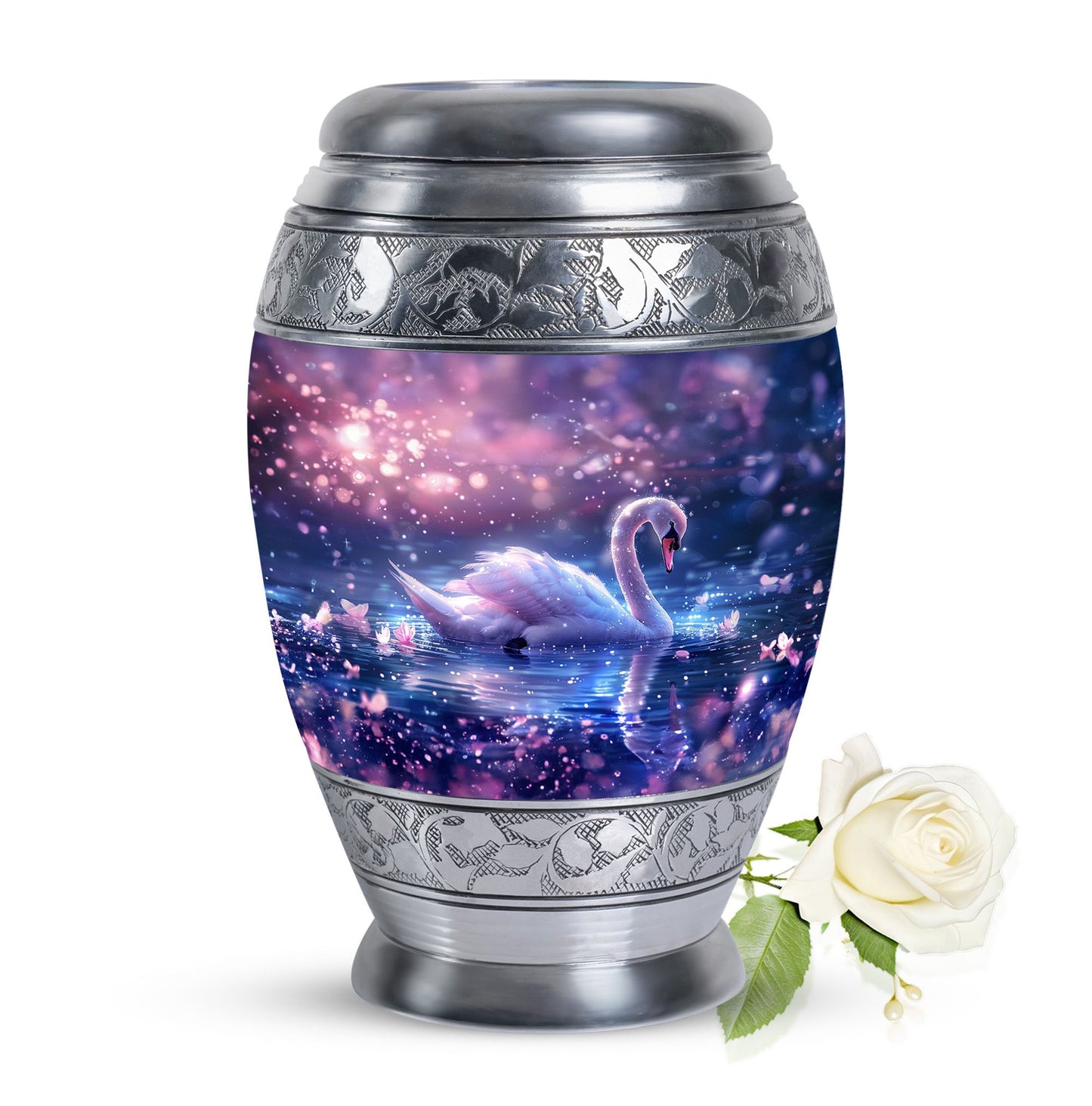 Purple Personalized Bird Cremation Urn for Human Ashes - 10-inch, 200 cu in - Yatskia