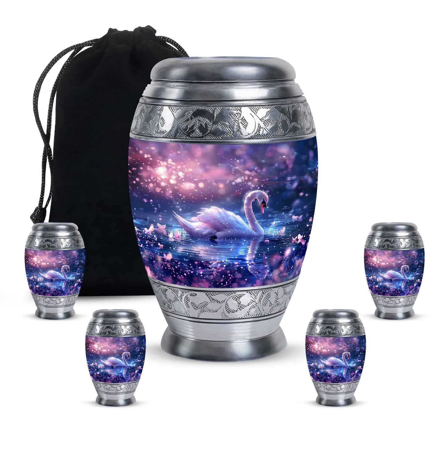 Purple Personalized Bird Cremation Urn for Human Ashes - 10-inch, 200 cu in - Yatskia