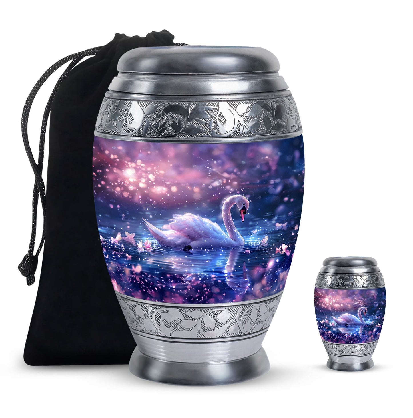 Purple Personalized Bird Cremation Urn for Human Ashes - 10-inch, 200 cu in - Yatskia