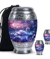 Purple Swan Cremation Urn for Human Ashes - Large Urns For Female & Male