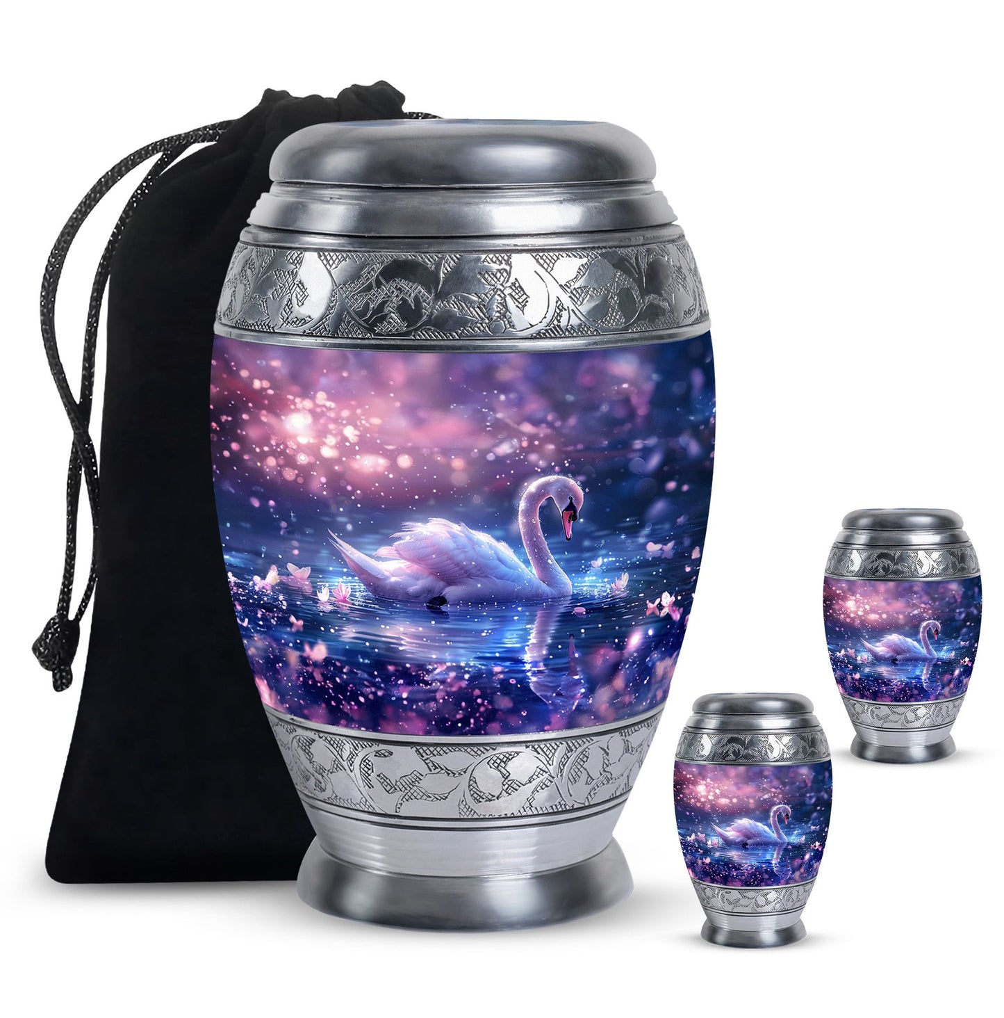 Purple Personalized Bird Cremation Urn for Human Ashes - 10-inch, 200 cu in - Yatskia