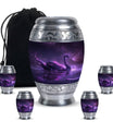 Purple Swan Cremation Urns For Human Ashes - Funeral Urns For Ashes