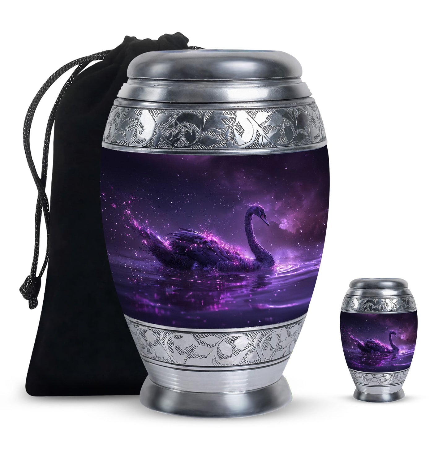 Purple Personalized Bird Cremation Urn for Human Ashes - 10-inch, 200 cu in - Yatskia