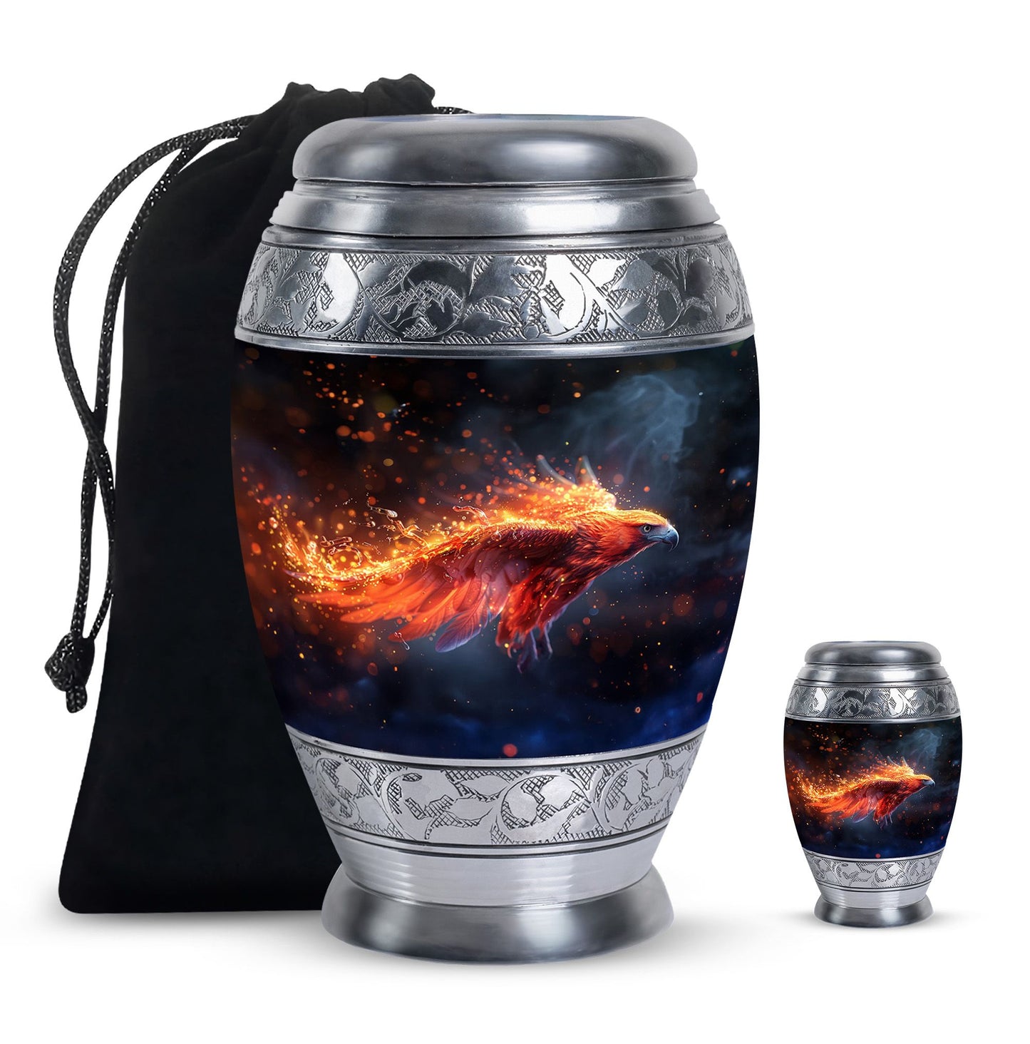 Personalized Eagle Cremation Urn for Men - 10-inch, 200 cu in - Yatskia