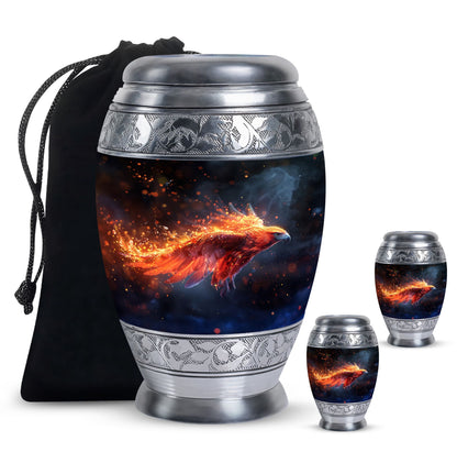 Personalized Eagle Cremation Urn for Men - 10-inch, 200 cu in - Yatskia