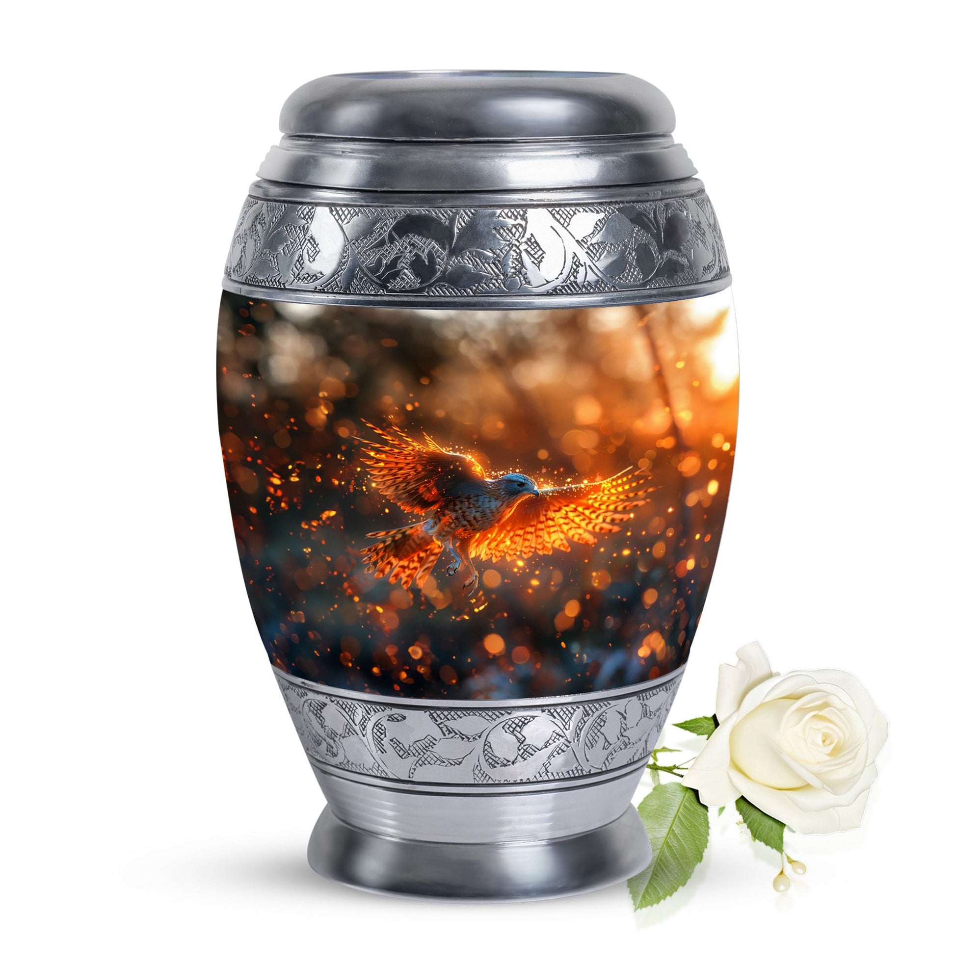 Elegant Phoenix Bird Cremation Urn - Unique Memorial Keepsake for Ashes