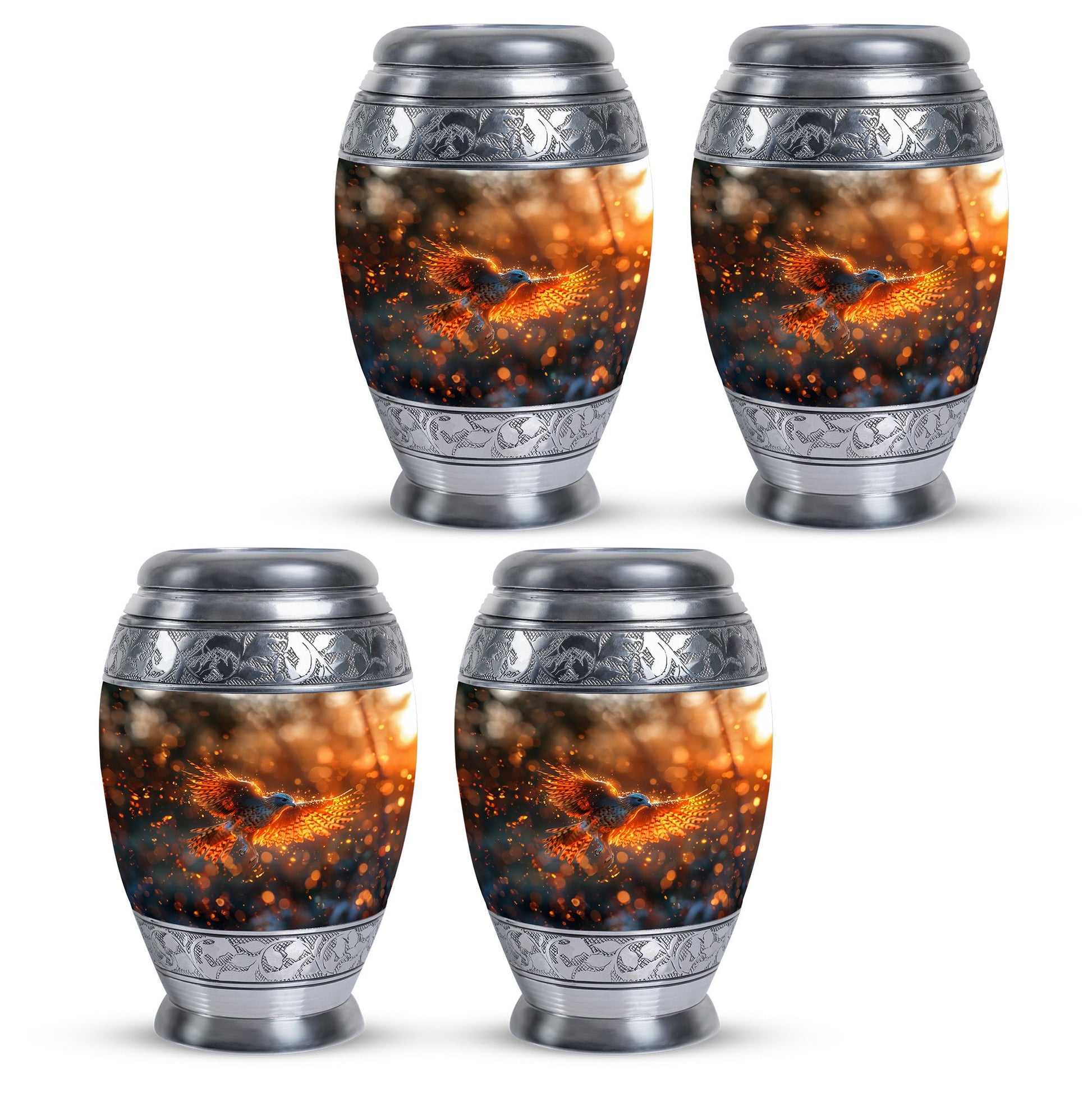 Elegant Phoenix Bird Cremation Urn - Unique Memorial Keepsake for Ashes