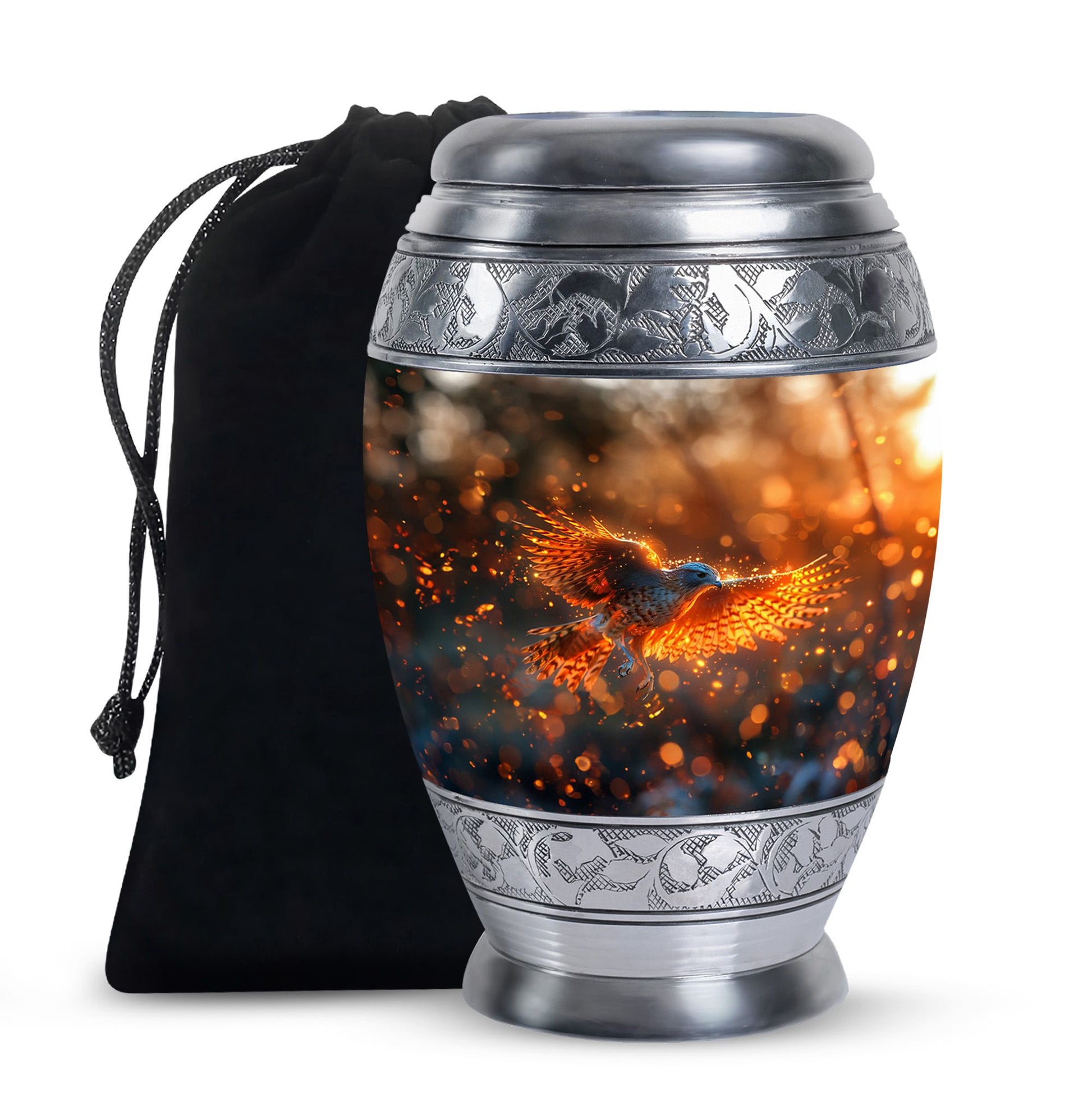 Elegant Phoenix Bird Cremation Urn - Unique Memorial Keepsake for Ashes