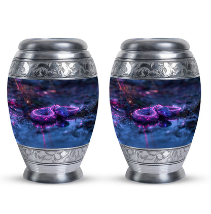 Purple Personalized Snake Cremation Urn for Adults - 10-inch, 200 cu in - Yatskia
