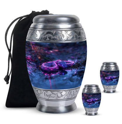 Purple Personalized Snake Cremation Urn for Adults - 10-inch, 200 cu in - Yatskia