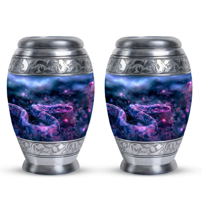 Blue Personalized Snake Cremation Urn for Human Ashes - 10-inch, 200 cu in - Yatskia
