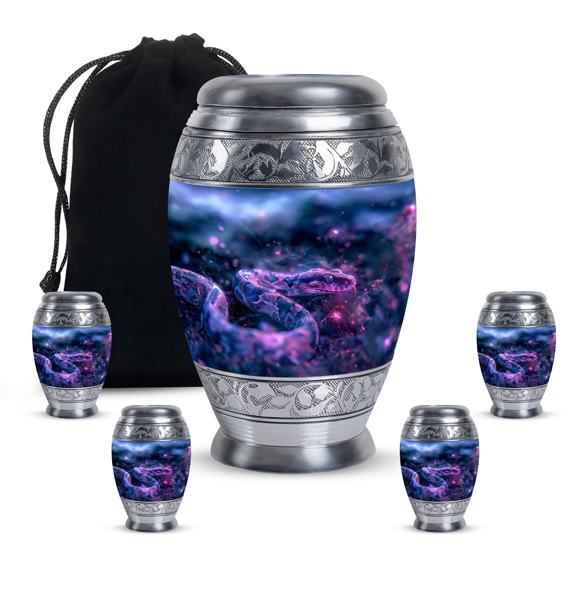 Mystic Blue Snake Cremation Urns For Human Ashes - Funeral Urns For Ashes